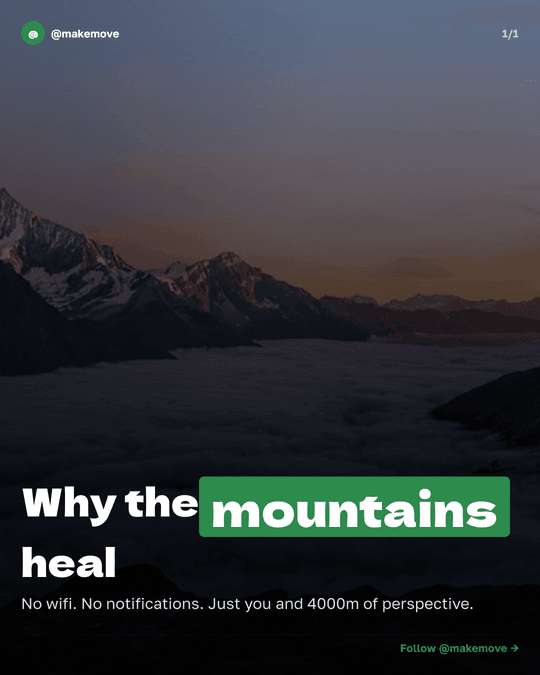 Travel slide — Why the mountains heal