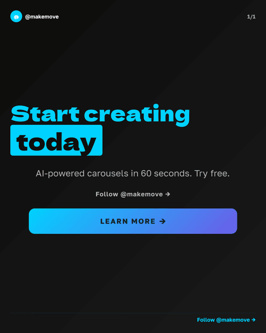 CTA slide — Start creating today